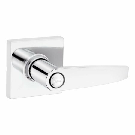 SAFELOCK Winston Lever Square Rose Push Button Privacy Lock, RCAL Latch and RCS Strike Bright Chrome Finish SL4000WISQT-26